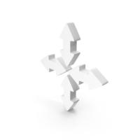One Spot To Four Ways Arrow Icon White PNG & PSD Images