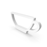Out Line Coffee Cup Icon White PNG & PSD Images