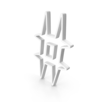 Out Line Hashtag Icon White PNG & PSD Images