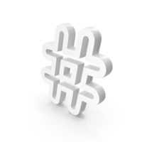 Out Line Hashtag Icon White PNG & PSD Images