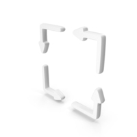 Square Continue Four Arrows Icon White PNG & PSD Images