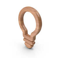 Bulb Outline Wood Symbol PNG & PSD Images