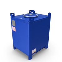 350 Gallon Stainless Steel IBC Container Blue PNG & PSD Images