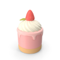Stylized Strawberry Cake PNG & PSD Images