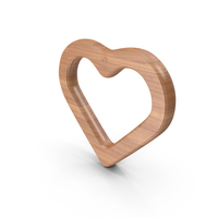 Heart Outline Symbol Wood PNG & PSD Images