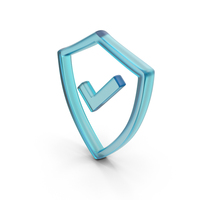 Glass Security Shield Check Symbol PNG & PSD Images
