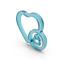 Glass Heart Lock Symbol PNG & PSD Images