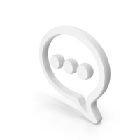 Chat Bubble With Three Dots White Symbol PNG & PSD Images