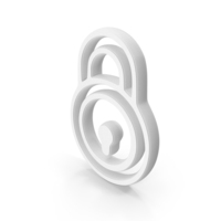 White Circular Lock Symbol PNG & PSD Images