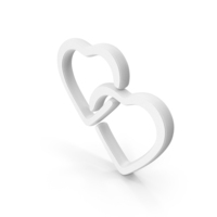 Two Linked Heart White Symbol PNG & PSD Images