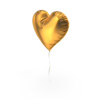 Heart Balloon Gold PNG & PSD Images