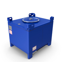 Blue IBC Stainless Steel Tote 180gal PNG & PSD Images