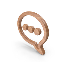 Wood Chat Bubble With Three Dots Symbol PNG & PSD Images