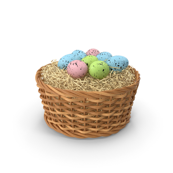 Easter Egg In Basket PNG & PSD Images