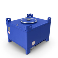 Stainless Steel IBC Tote Tank 120gal Blue PNG & PSD Images