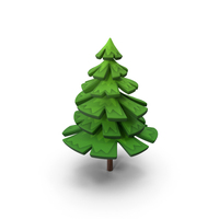 Fur Tree Cartoon Style Handpaint Texture PNG & PSD Images