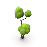 Small Double Tree Cartoon Style Handpaint Texture PNG & PSD Images