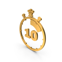 10  Minutes Stopwatch Icon Gold PNG & PSD Images