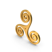 Breton And Celtic Original Triskel Icon Gold PNG & PSD Images
