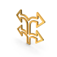 Gold Split Left & Right Arrows Icon PNG & PSD Images