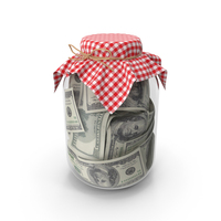 Dollars In Large Storage Jar PNG & PSD Images