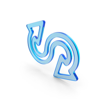 Glass Curved Two Side Arrows Icon PNG & PSD Images