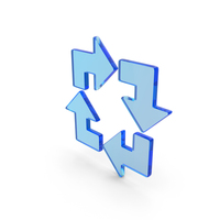 Glass Four Arrows Square Icon PNG & PSD Images