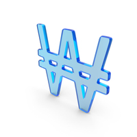 Korean Won Currency Symbol Glass PNG & PSD Images