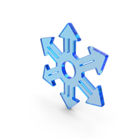 Glass Multiple Directional Arrows Icon PNG & PSD Images