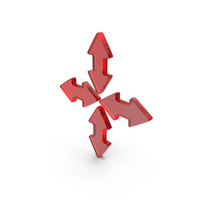 Glass One Spot To Four Ways Arrow Icon PNG & PSD Images