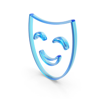 Out Line Smile Face Mask Icon Glass PNG & PSD Images