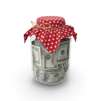 Dollars In Large Storage Jar PNG & PSD Images
