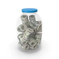 Big Storage Jar Full Of Bankrolls PNG & PSD Images