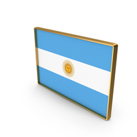 Argentina Country Flag In Rectangle Golden Frame PNG & PSD Images