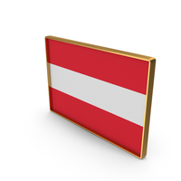 Austria Country Flag In Rectangle Golden Frame PNG & PSD Images