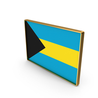 Bahamas Country Flag In Rectangle Golden Frame PNG & PSD Images