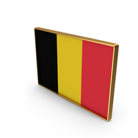 Belgium Country Flag In Rectangle Golden Frame PNG & PSD Images