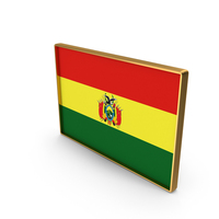 Bolivia Country Flag In Rectangle Golden Frame PNG & PSD Images