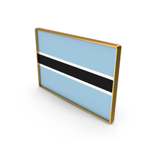 Botswana Country Flag In Rectangle Golden Frame PNG & PSD Images