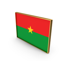 Burkina Country Flag In Rectangle Golden Frame PNG & PSD Images