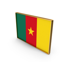Cameroon Country Flag In Rectangle Golden Frame PNG & PSD Images