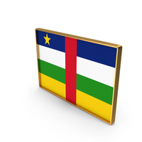 Central African Republic Country Flag In Rectangle Golden Frame PNG & PSD Images