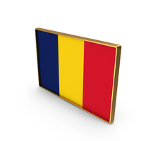 Chad Country Flag In Rectangle Golden Frame PNG & PSD Images