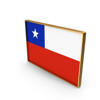 Chile Country Flag In Rectangle Golden Frame PNG & PSD Images