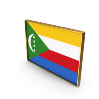 Comoros Country Flag In Rectangle Golden Frame PNG & PSD Images