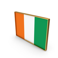 Cote dIvoire Country Flag In Rectangle Golden Frame PNG & PSD Images