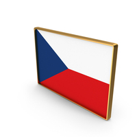 Czech Republic Country Flag In Rectangle Golden Frame PNG & PSD Images