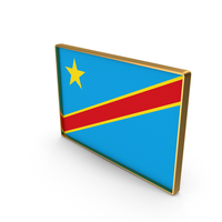 Democratic Republic of the Congo Country Flag In Rectangle Golden Frame PNG & PSD Images