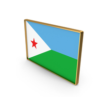 Djibouti Country Flag In Rectangle Golden Frame PNG & PSD Images