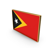 East Timor Country Flag In Rectangle Golden Frame PNG & PSD Images